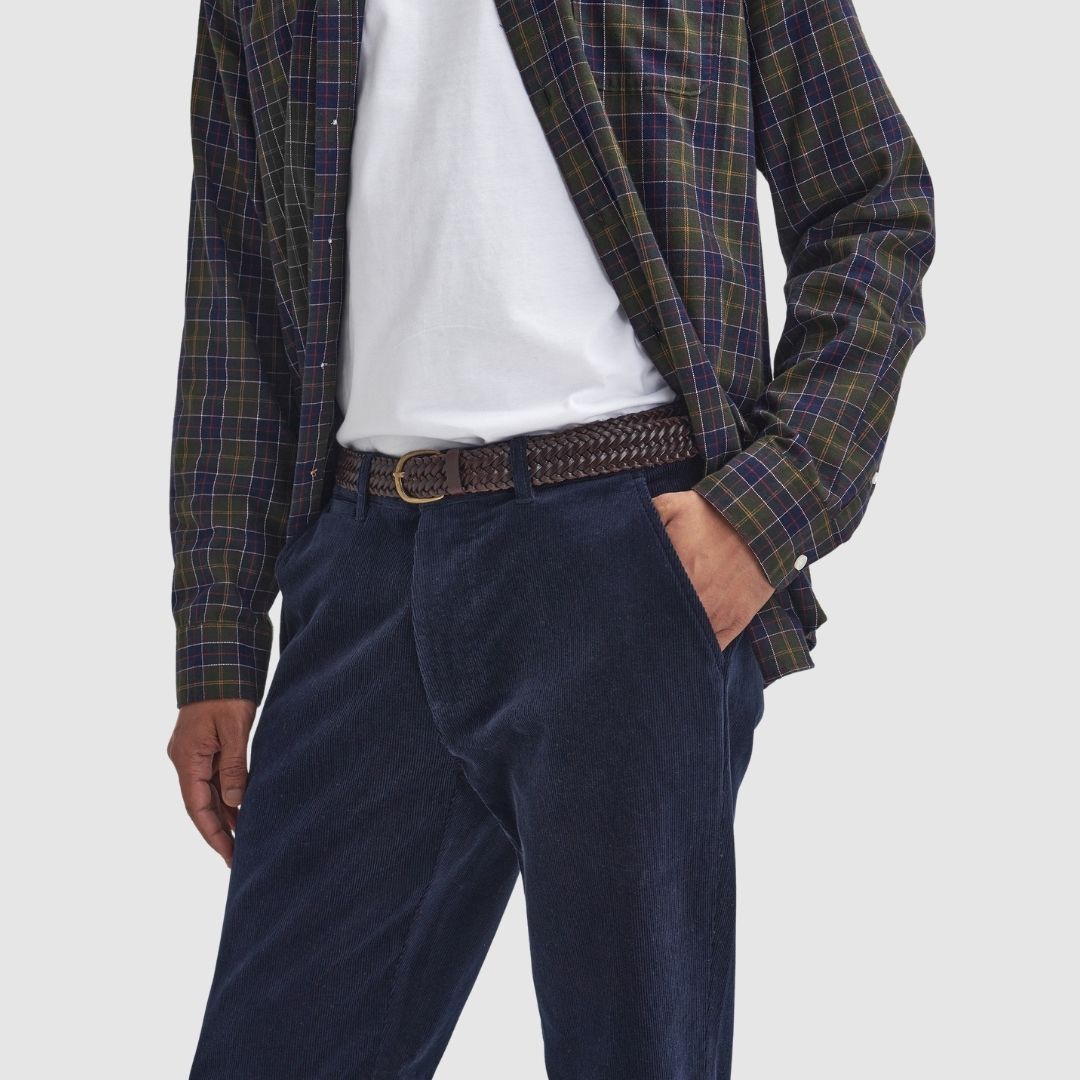 Barbour Men's Stretch Cord Tailored Fit Trouser in Navy