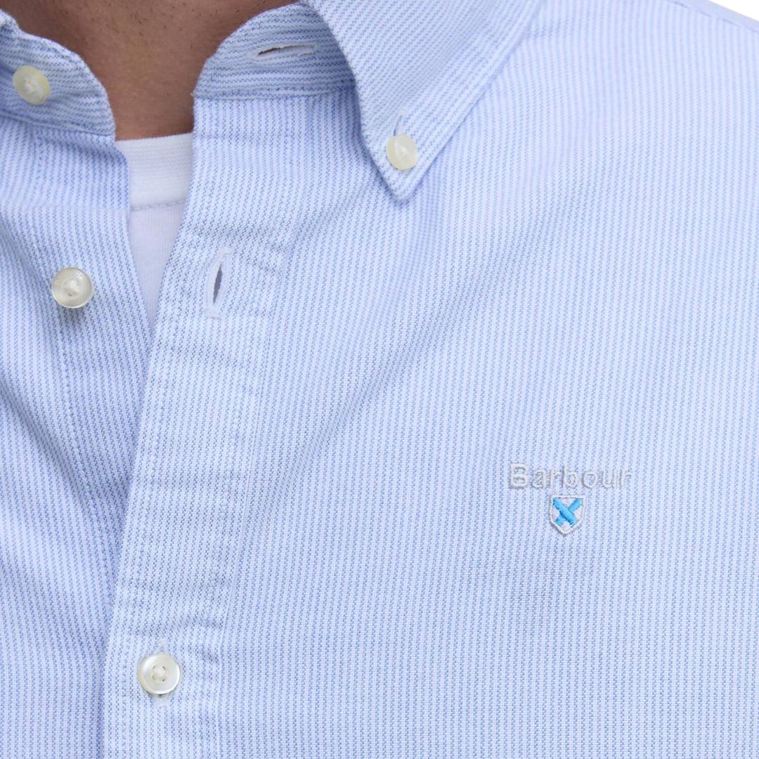Barbour Men's Striped Oxtown Oxford Tailored Shirt in Sky Blue