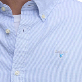Barbour Men's Striped Oxtown Oxford Tailored Shirt in Sky Blue