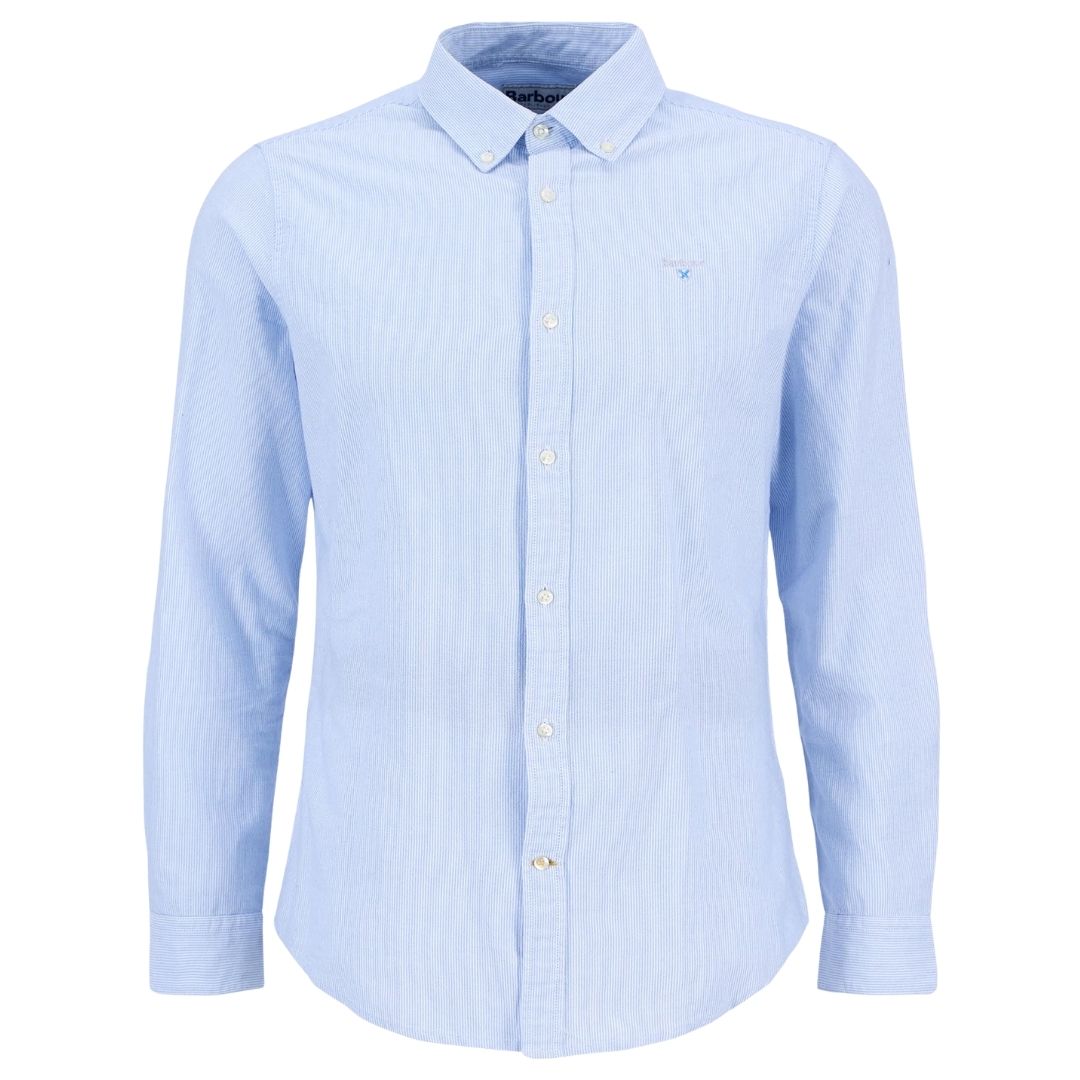 Barbour Men's Striped Oxtown Oxford Tailored Shirt in Sky Blue