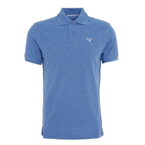 Barbour Men's Tartan Pique Polo Shirt in Dark Chambray Marl