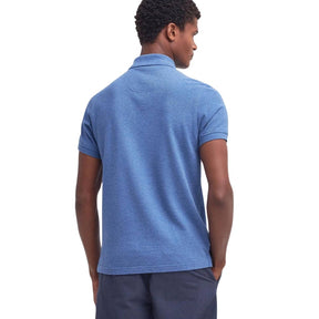 Barbour Men's Tartan Pique Polo Shirt in Dark Chambray Marl