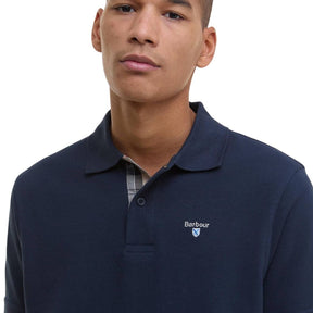 Barbour Men's Tartan Pique Polo Shirt in New Navy