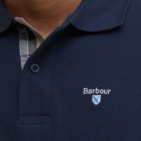 Barbour Men's Tartan Pique Polo Shirt in New Navy