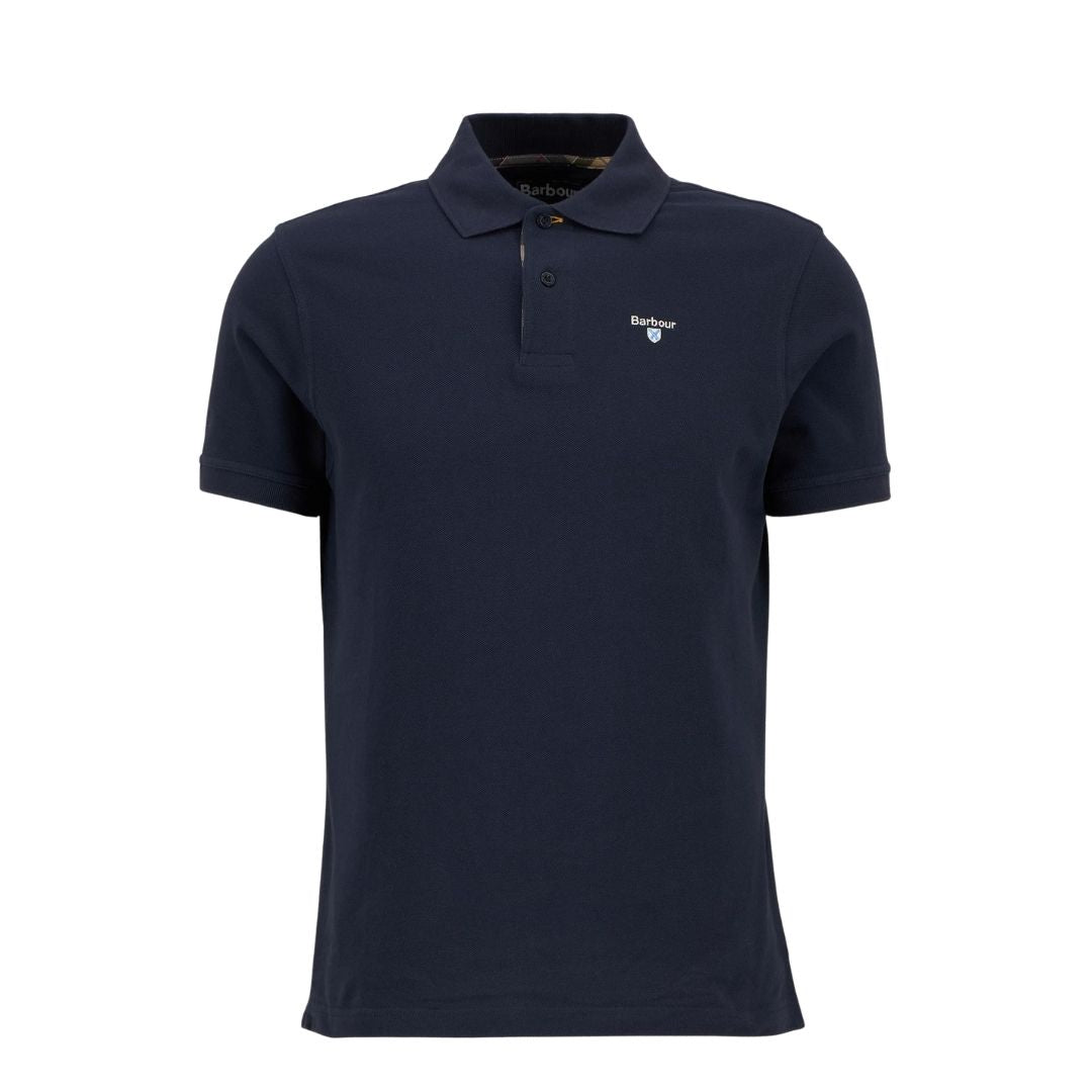 Barbour Men's Tartan Pique Polo Shirt in New Navy