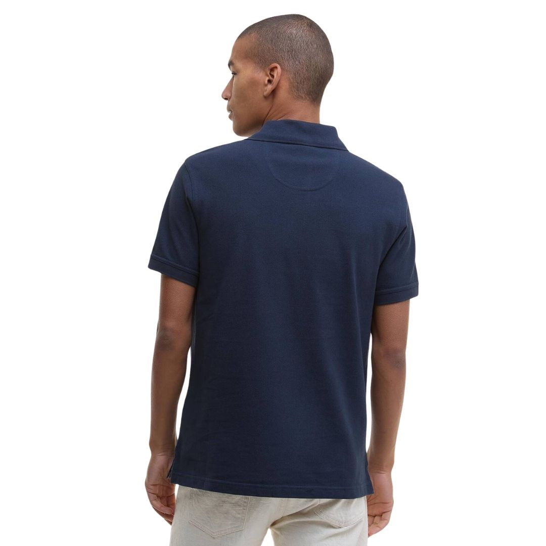 Barbour Men's Tartan Pique Polo Shirt in New Navy