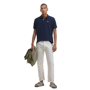 Barbour Men's Tartan Pique Polo Shirt in New Navy