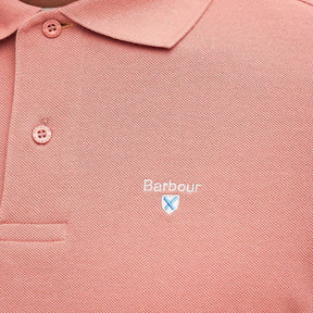 Barbour Men's Tartan Pique Polo Shirt in Pink Clay