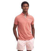 Barbour Men's Tartan Pique Polo Shirt in Pink Clay