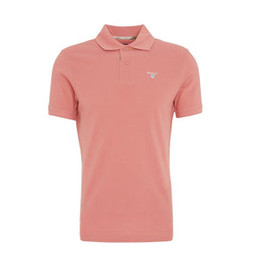 Barbour Men's Tartan Pique Polo Shirt in Pink Clay