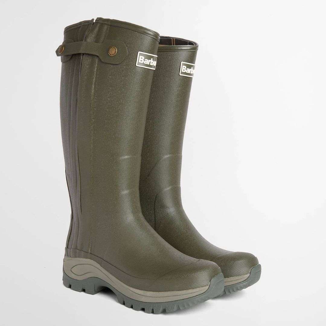 Barbour Men's Teesdale Tall Wellington Boots in Olive