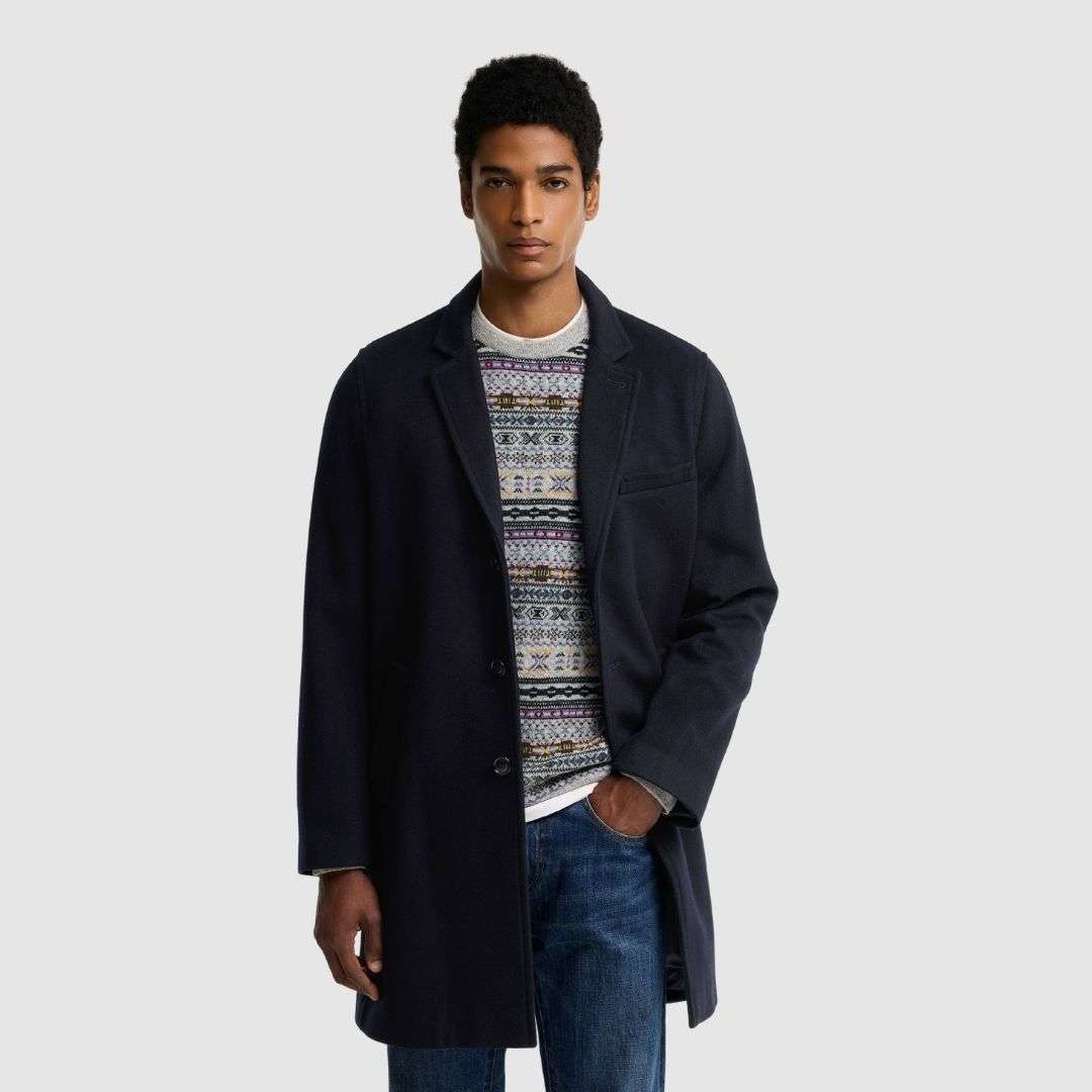 Barbour Men's Umbridge Wool Coat in Navy
