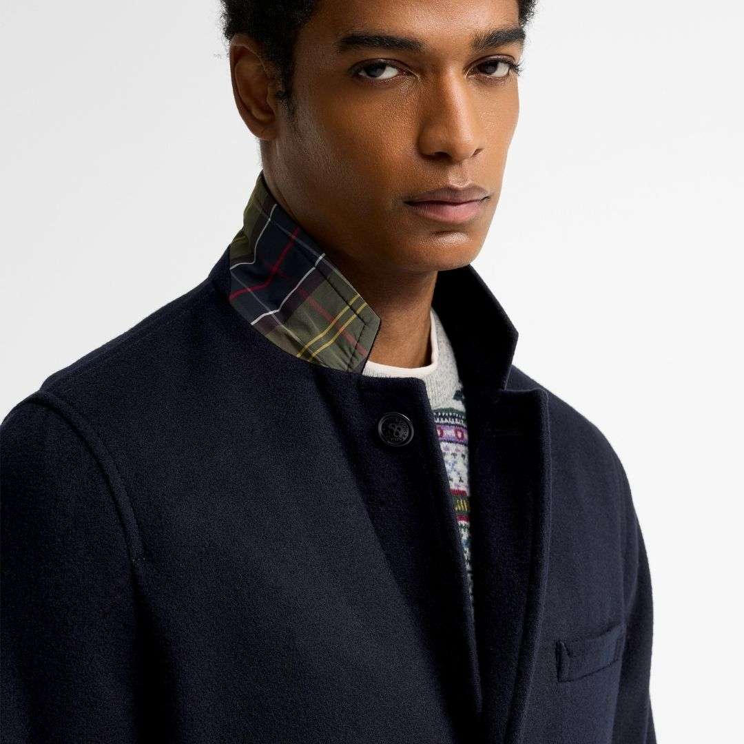 Barbour Men's Umbridge Wool Coat in Navy