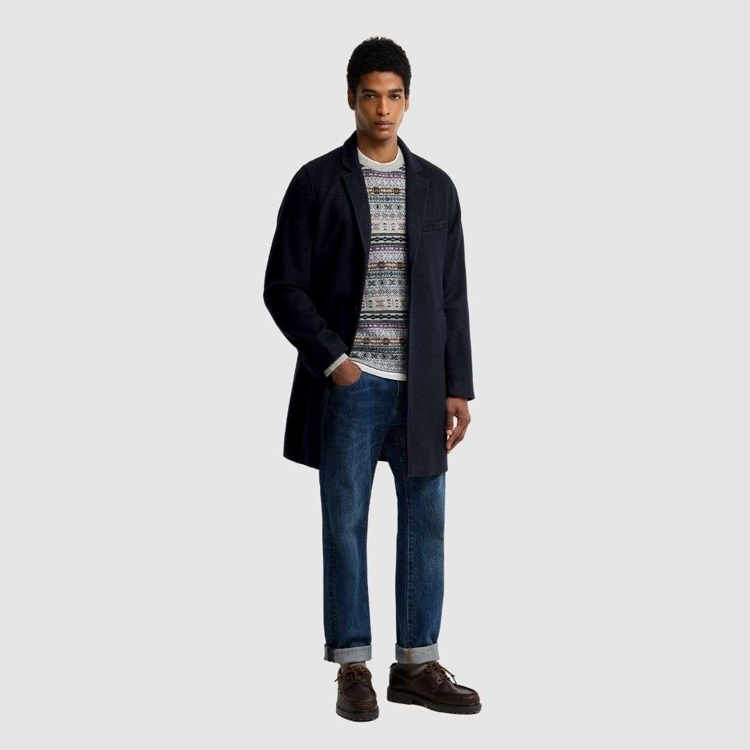 Barbour Men's Umbridge Wool Coat in Navy