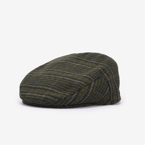 Barbour Men's Wilkin Flat Cap in Olive Check