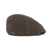 Barbour Men's Wilkin Flat Cap in Olive Herringbone