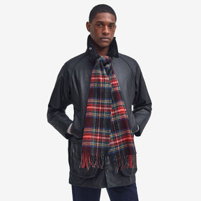 Barbour New Check Tartan Scarf in Black Stewart