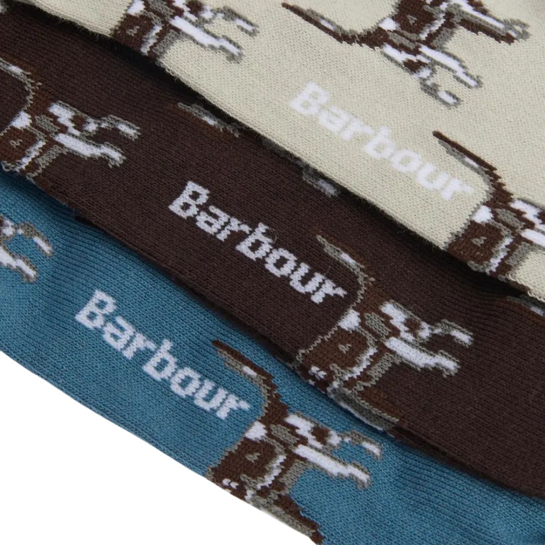 Barbour Pointer Dog Sock Gift Box in Bluestone