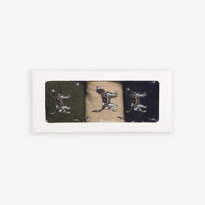 Barbour Pointer Dog Socks Gift Box in Forest Mist