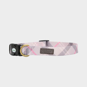 Barbour Printed Dog Collar in Pink Tartan