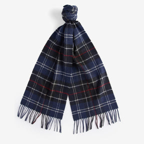 Barbour Tartan Lambswool Scarf in Navy & Red