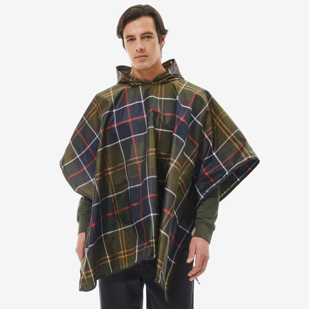 Barbour Tartan Showerproof Poncho in Classic Tartan