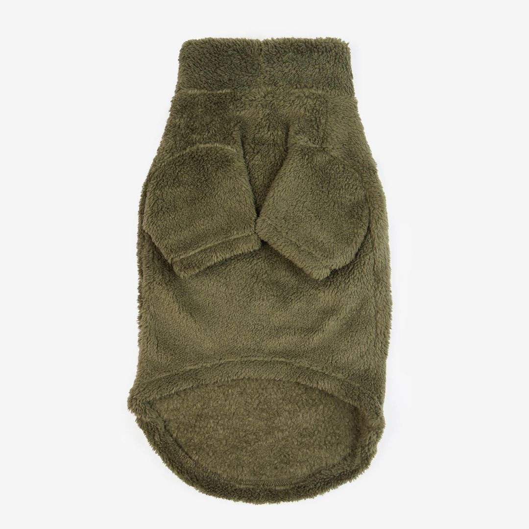 Barbour Teddy Fleece Dog Jumper in Olive