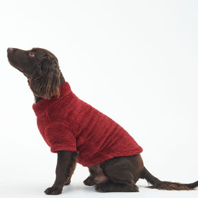 Barbour Teddy Fleece Dog Jumper in Red