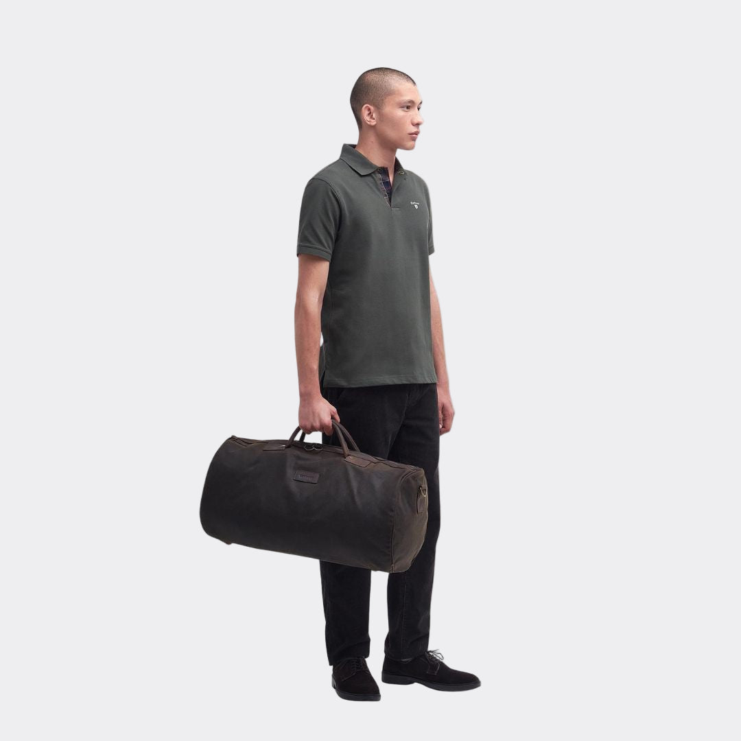 Barbour Wax Holdall Travel Bag in Olive
