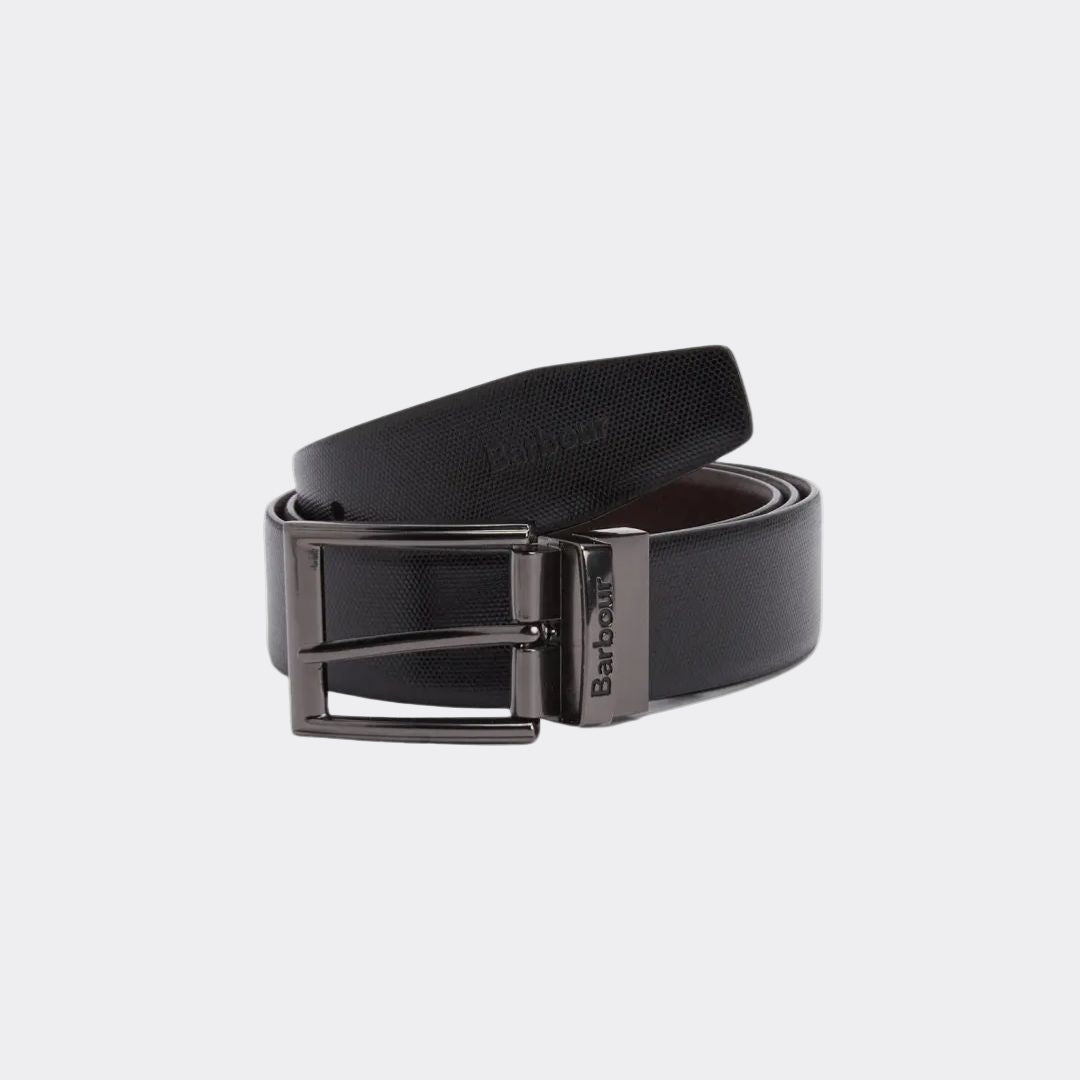 Barbour Westdale Reversable Leather Belt in Black