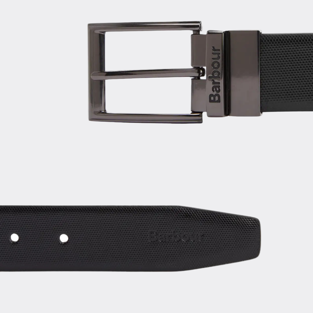 Barbour Westdale Reversable Leather Belt in Black