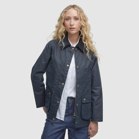 Barbour Women's Acorn Waxed Jacket in Navy