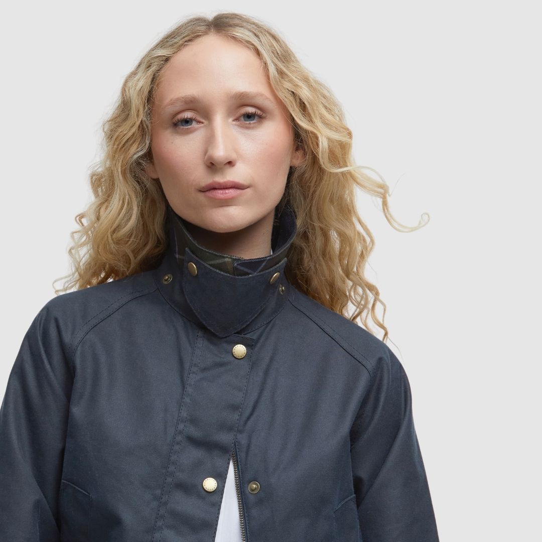 Barbour Women's Acorn Waxed Jacket in Navy
