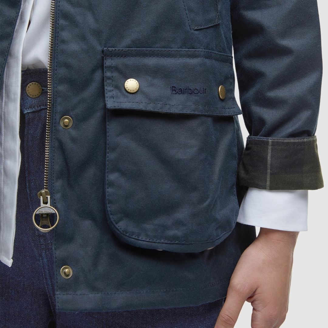 Barbour Women's Acorn Waxed Jacket in Navy