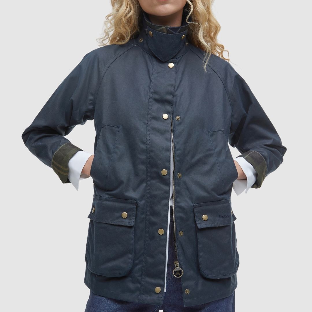 Barbour Women's Acorn Waxed Jacket in Navy