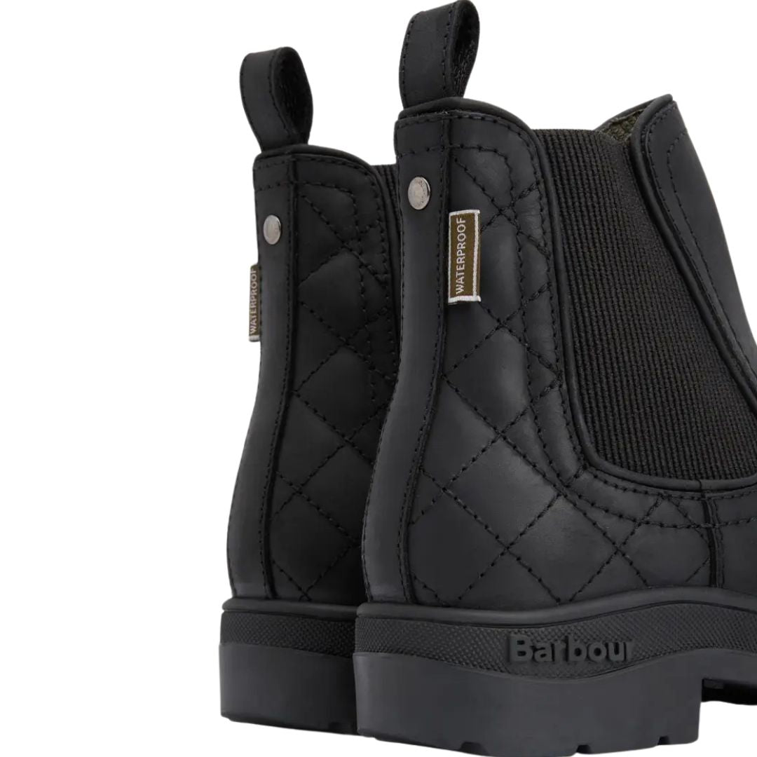 Barbour Women's Amble Chelsea Boots in Black Nubuck
