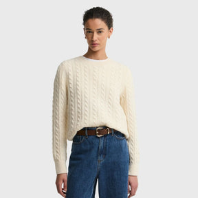 Barbour Women's Ashdown Knit Jumper in Ecru