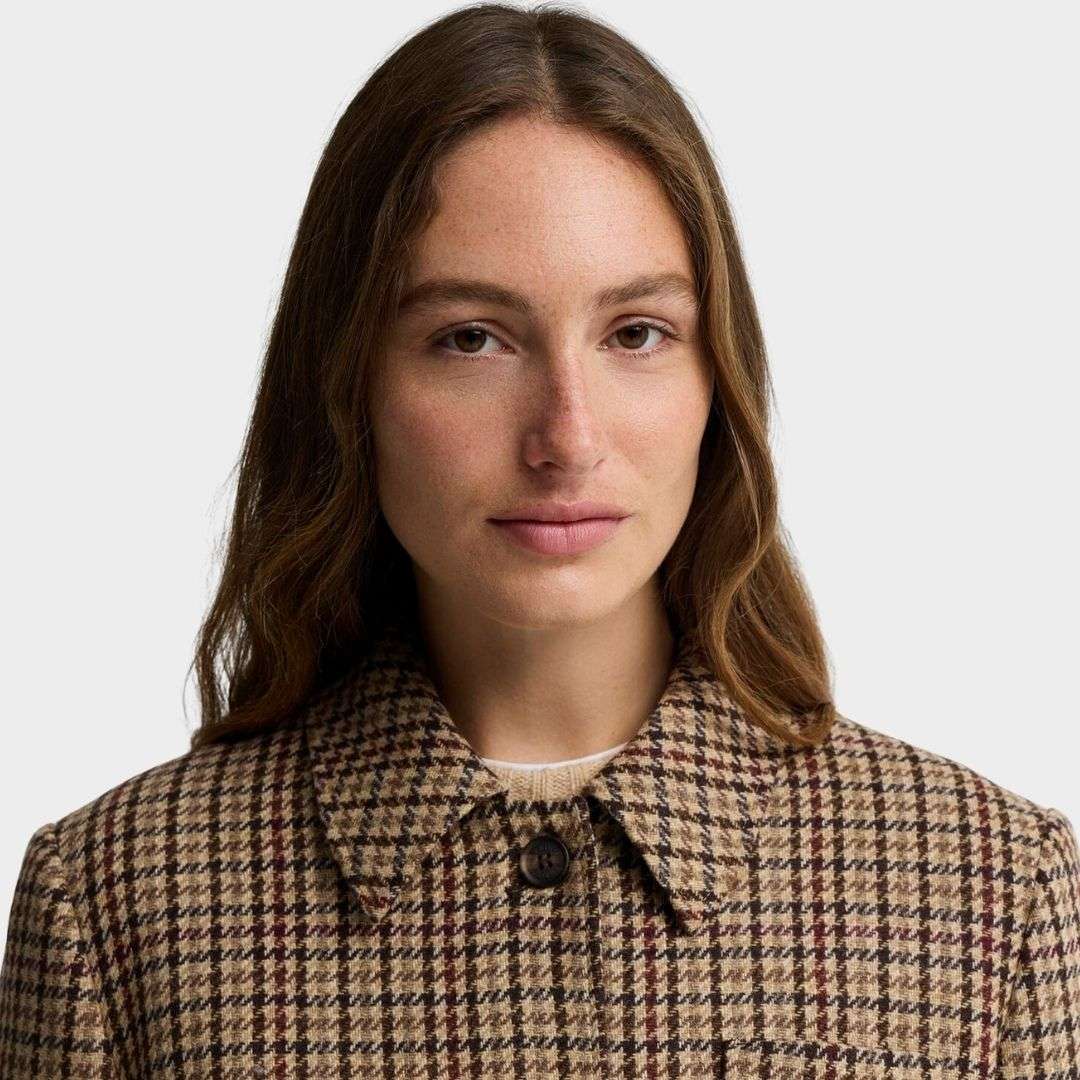 Barbour Women's Austen Wool Tailored Jacket in Classic Beige Check