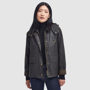 Barbour Women's Avon Waxed Jacket in Olive/Classic
