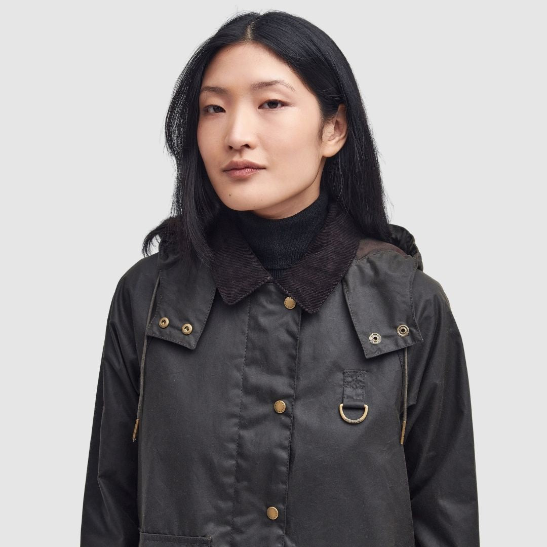 Barbour Women's Avon Waxed Jacket in Olive/Classic