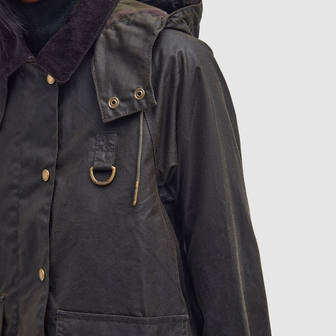 Barbour Women's Avon Waxed Jacket in Olive/Classic