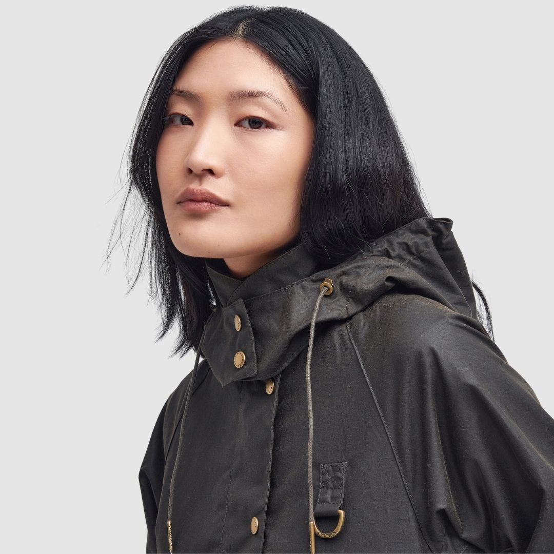 Barbour Women's Avon Waxed Jacket in Olive/Classic