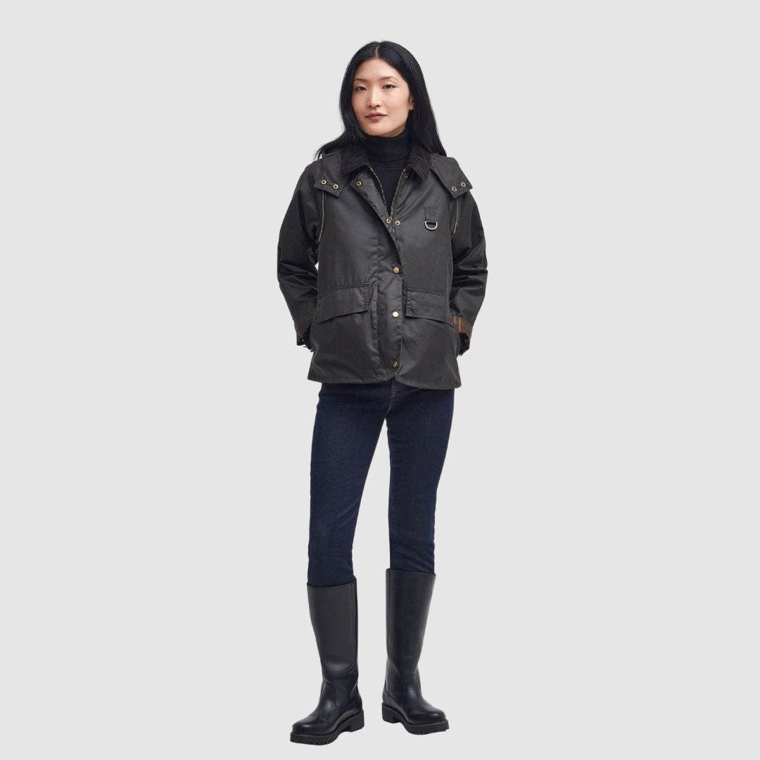 Barbour Women's Avon Waxed Jacket in Olive/Classic