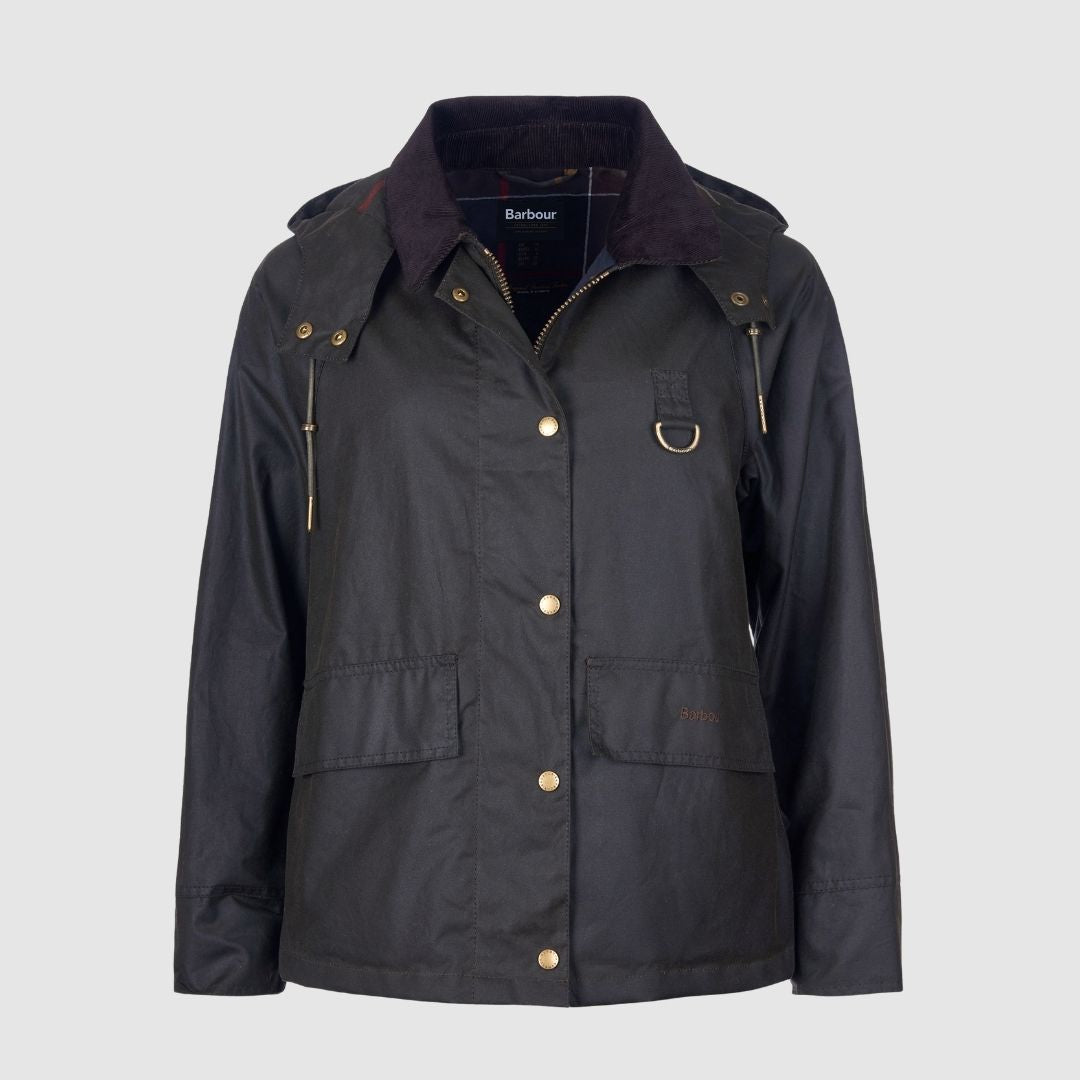 Barbour Women's Avon Waxed Jacket in Olive/Classic