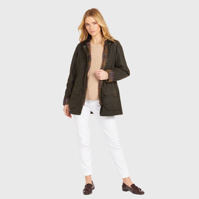 Barbour Women's Beadnell Waxed Jacket in Olive