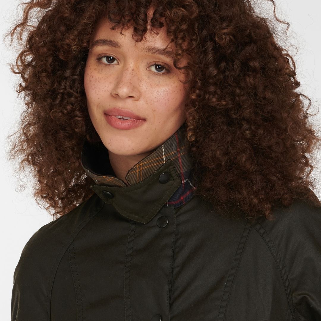 Barbour Women's Beadnell Waxed Jacket in Olive