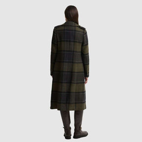 Barbour Women's Cottesmore Wool Coat in Shadow Tartan