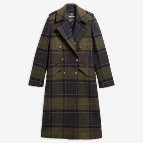 Barbour Women's Cottesmore Wool Coat in Shadow Tartan