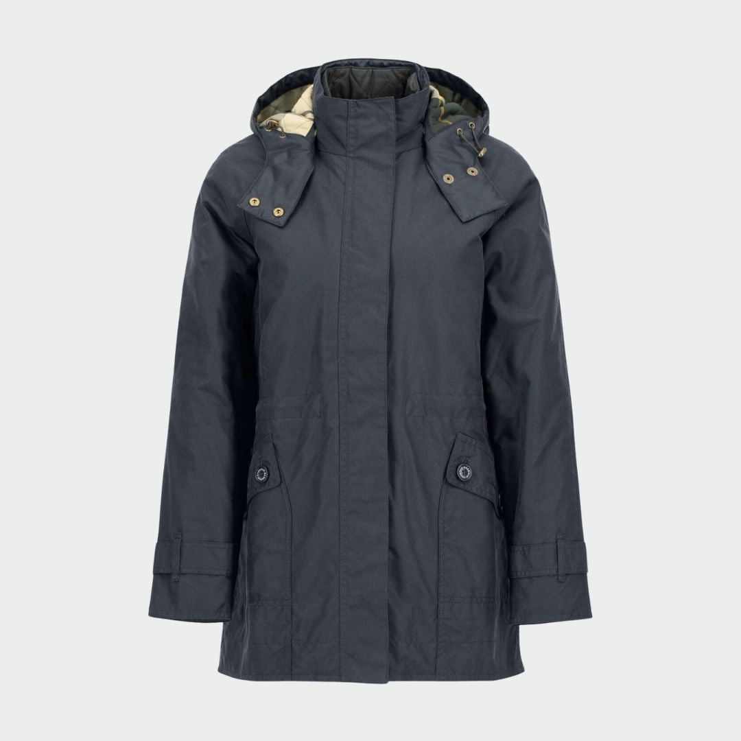 Barbour Women's Crannich Waxed Jacket in Sage Ancient Tartan