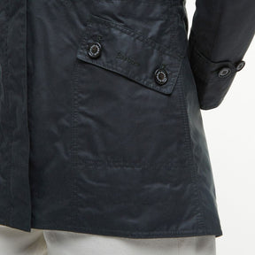 Barbour Women's Crannich Waxed Jacket in Sage Ancient Tartan